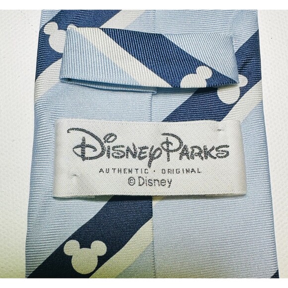 Disney Parks Mickey Mouse Icon Light Blue 100% Silk Tie Men's - Picture 3 of 7